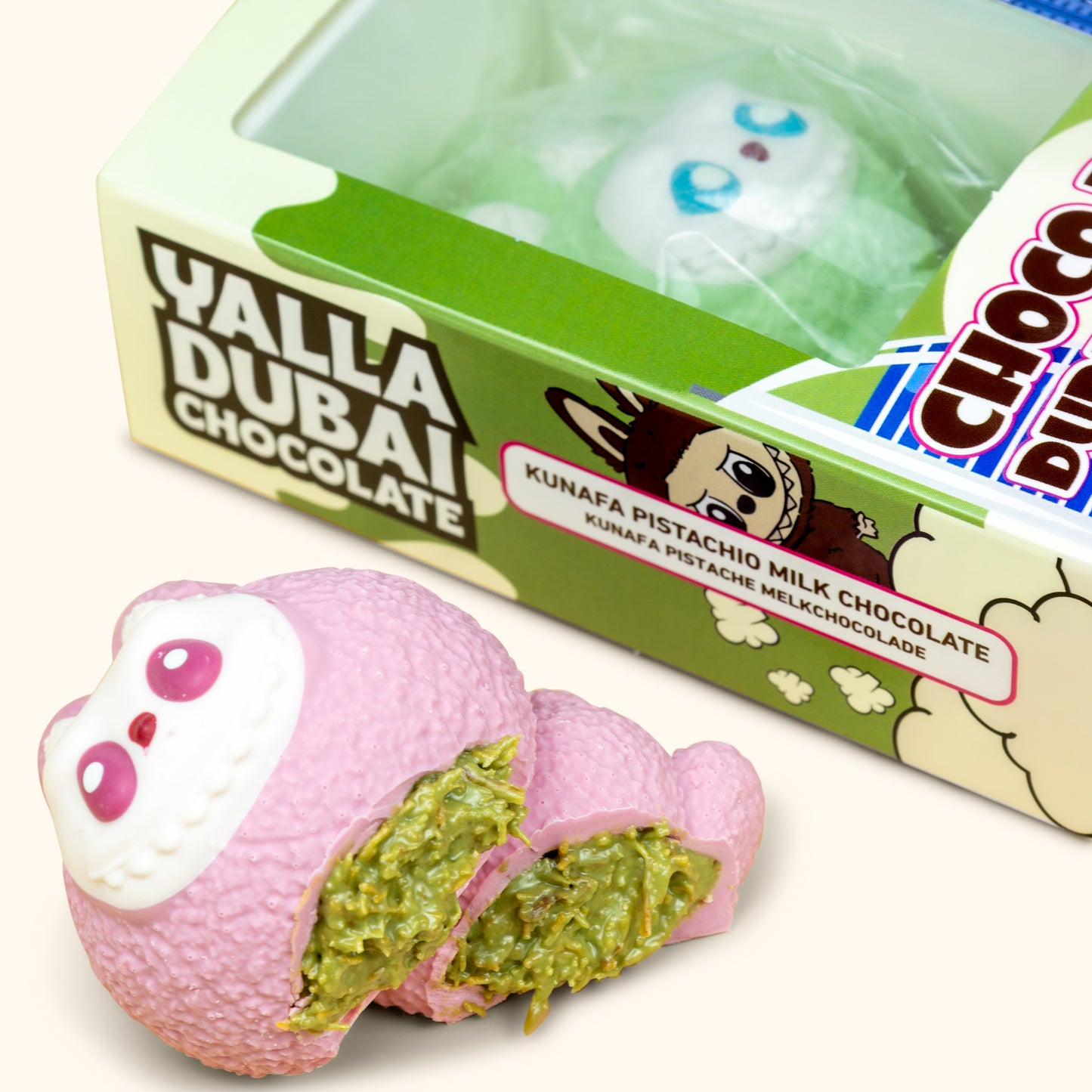 Choco Labubu - Viral Dubai Chocolate - White Chocolate - Pink